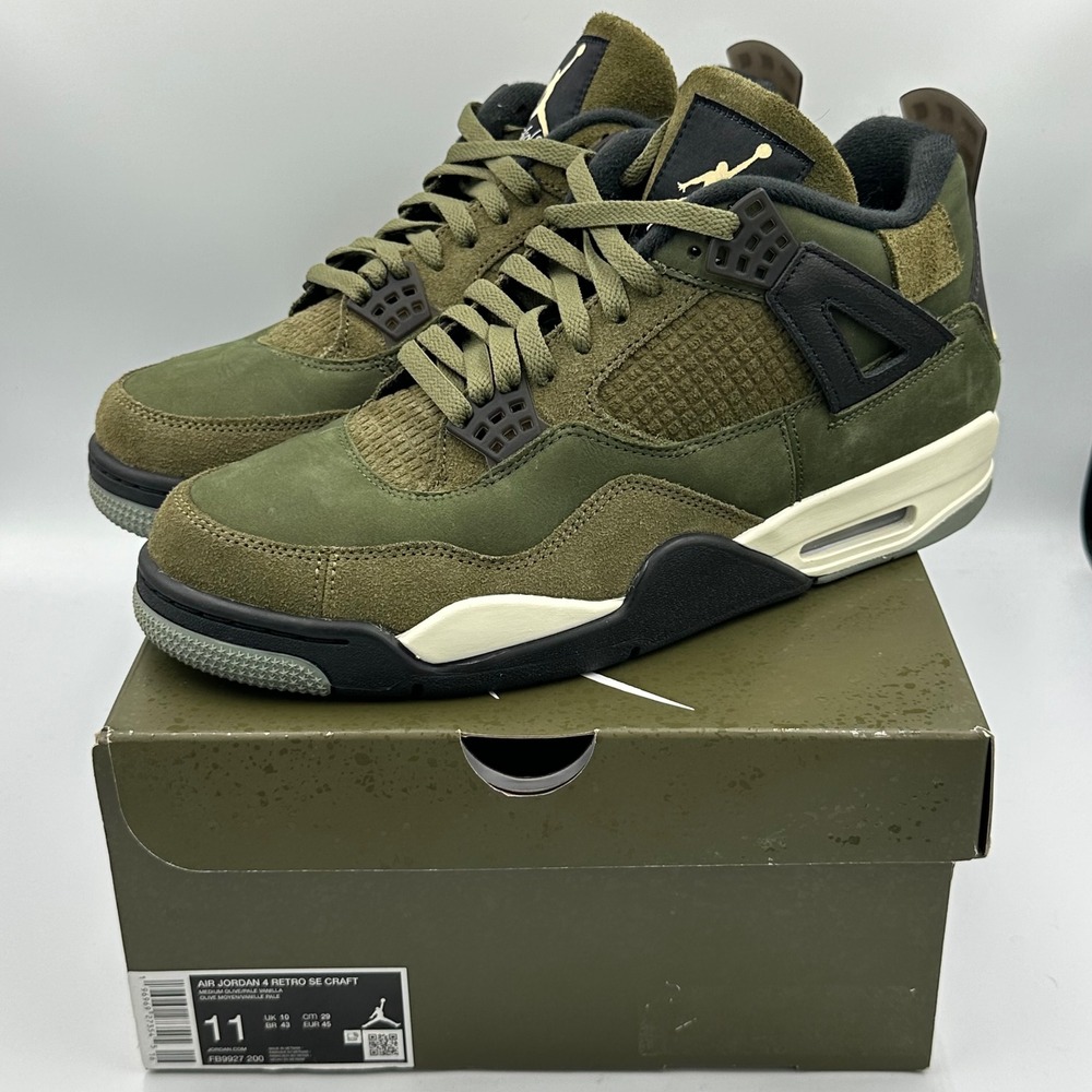 Nike Air Jordan 4 SE Craft Olive Suede  Size 11 FB9927-200 EXCELLENT OG ALL
